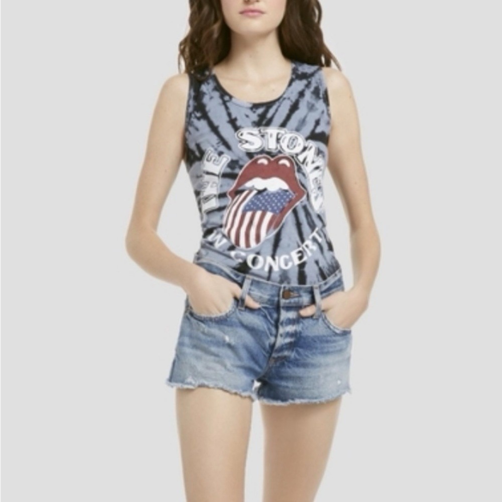 Aliceโ + Olivia Jeans Rolling Stones Sleeveless Tee Tank Medium/Large Tie Dye